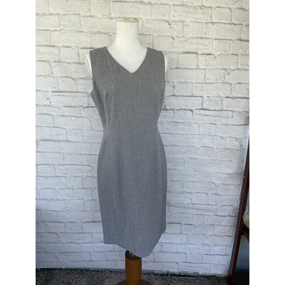 KASPER Women's Office Dress Petite Gray Sleeveless Sheath Lined Back Zip Size 6P - Picture 16 of 16